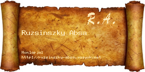 Ruzsinszky Absa névjegykártya